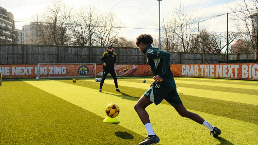 Street footballers on a London five-a-side pitch
